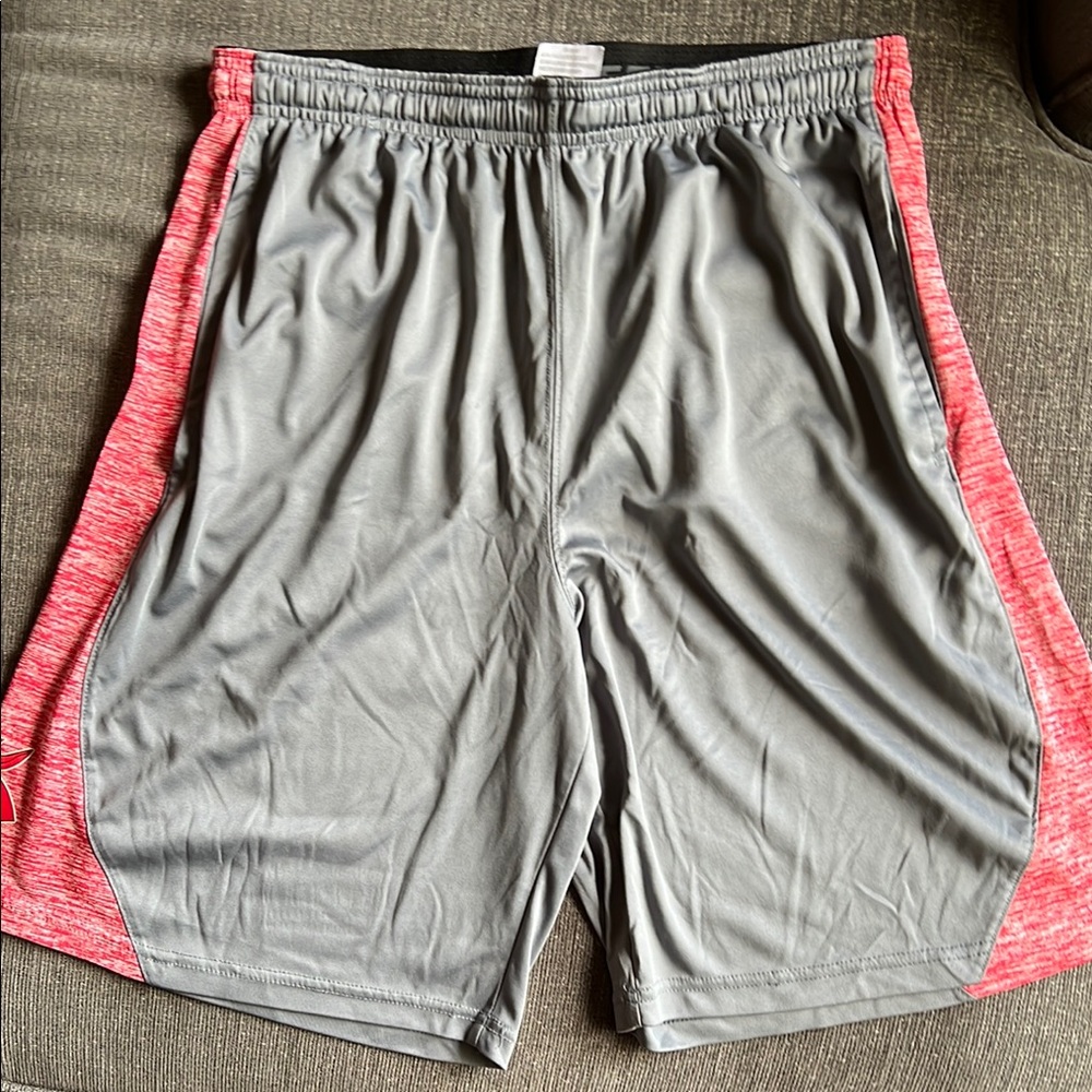 Russell Athletic Gray and Red Performance Shorts (UCM/Mules logo)